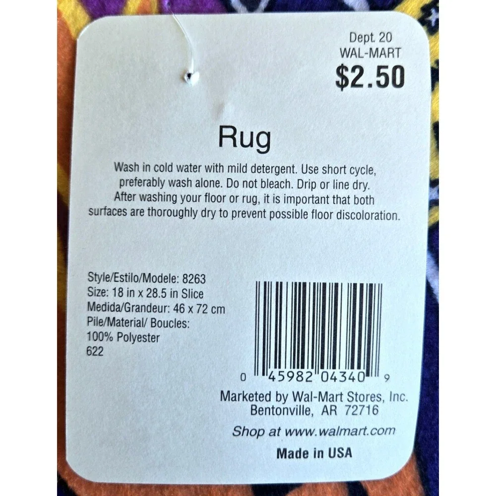 VTG 90s Halloween Rug Indoor Outdoor Accent Mat 28